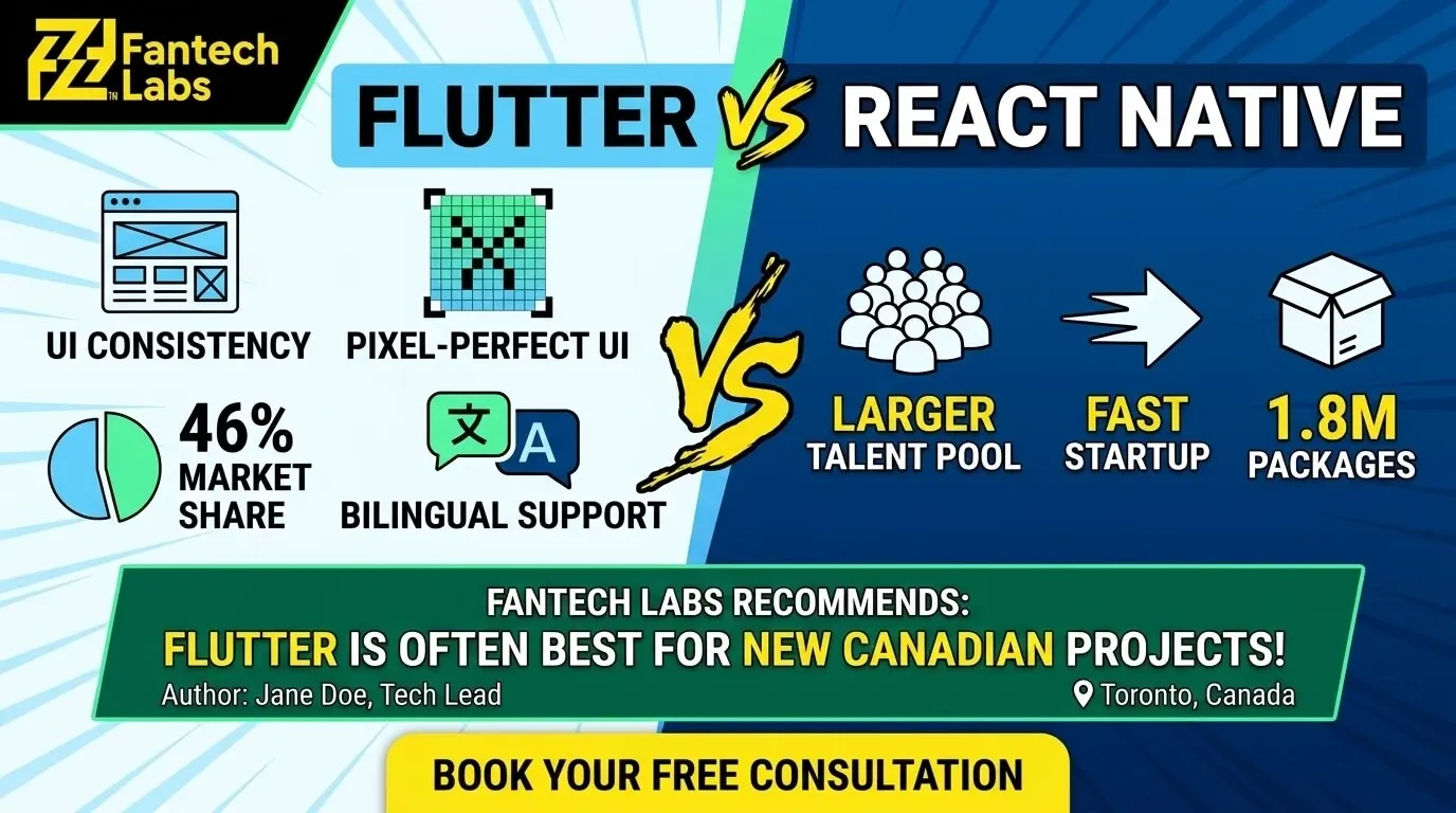 React Native vs Flutter 2026: Which Should Canadian Businesses Choose?